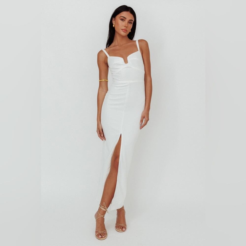 Here Comes The Sun Love To Love Maxi Dress White NEW Medium